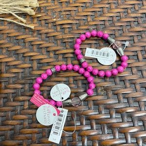 NWT Chavez for charity Pink Beaded bracelets set of 2
